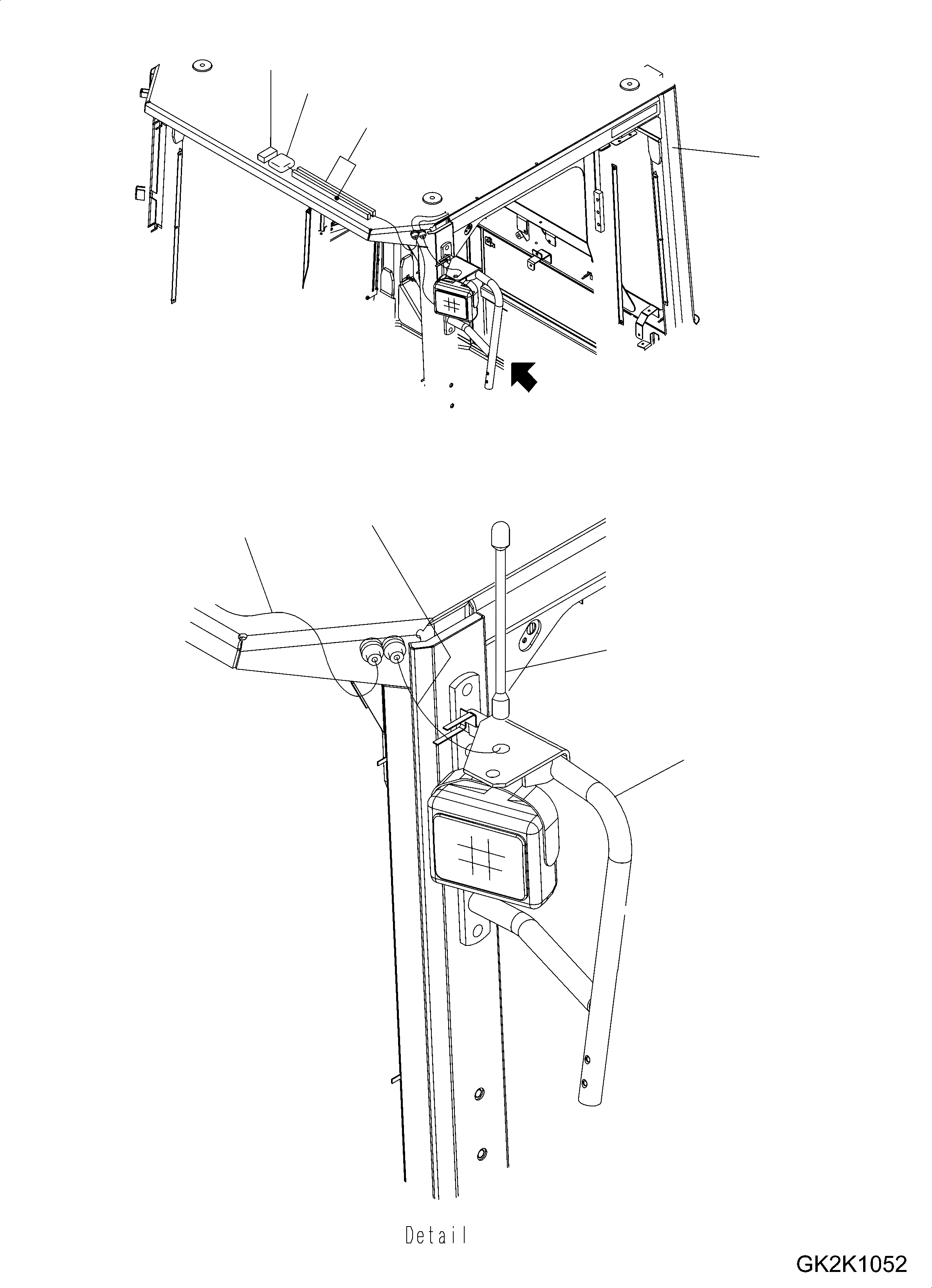 Схема запчастей Komatsu WA430-6 - КАБИНА ROPS (KOMTRAX GPS АНТЕННА) K OPERATORґS ОБСТАНОВКА И СИСТЕМА УПРАВЛЕНИЯ