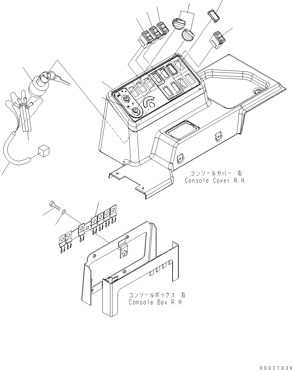 Схема запчастей Komatsu WA430-6 - ОСНОВН. КОНСТРУКЦИЯ (КОРПУС ПЕРЕКЛЮЧАТЕЛЯ) K OPERATORґS ОБСТАНОВКА И СИСТЕМА УПРАВЛЕНИЯ