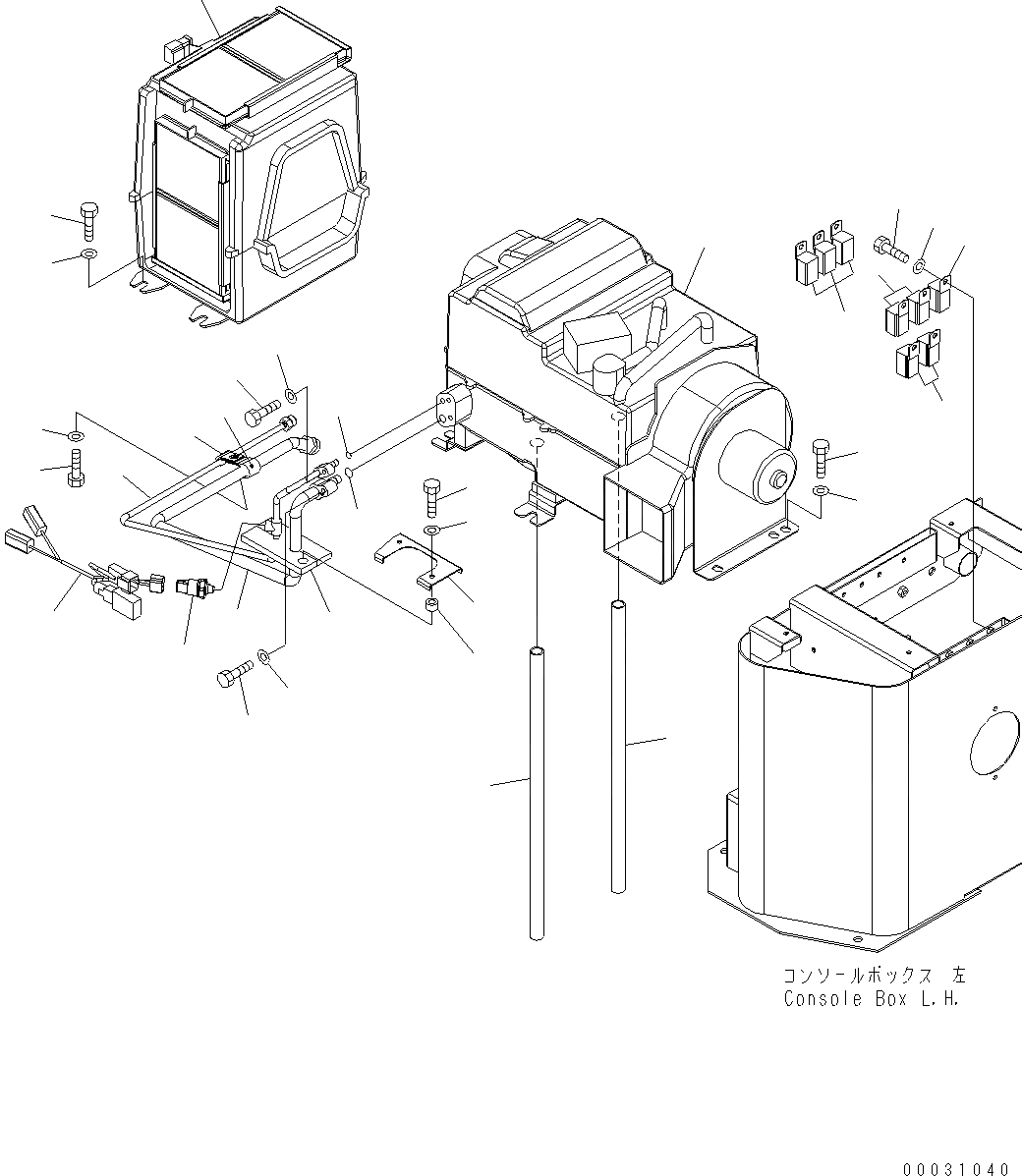 Схема запчастей Komatsu WA430-6 - ОСНОВН. КОНСТРУКЦИЯ (КОНДИЦ. ВОЗДУХА И ОБОГРЕВАТЕЛЬ.) K OPERATORґS ОБСТАНОВКА И СИСТЕМА УПРАВЛЕНИЯ