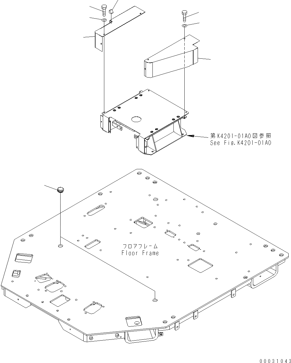 Схема запчастей Komatsu WA430-6 - ОСНОВН. КОНСТРУКЦИЯ (ПОКРЫТИЕ ПОЛА) K OPERATORґS ОБСТАНОВКА И СИСТЕМА УПРАВЛЕНИЯ