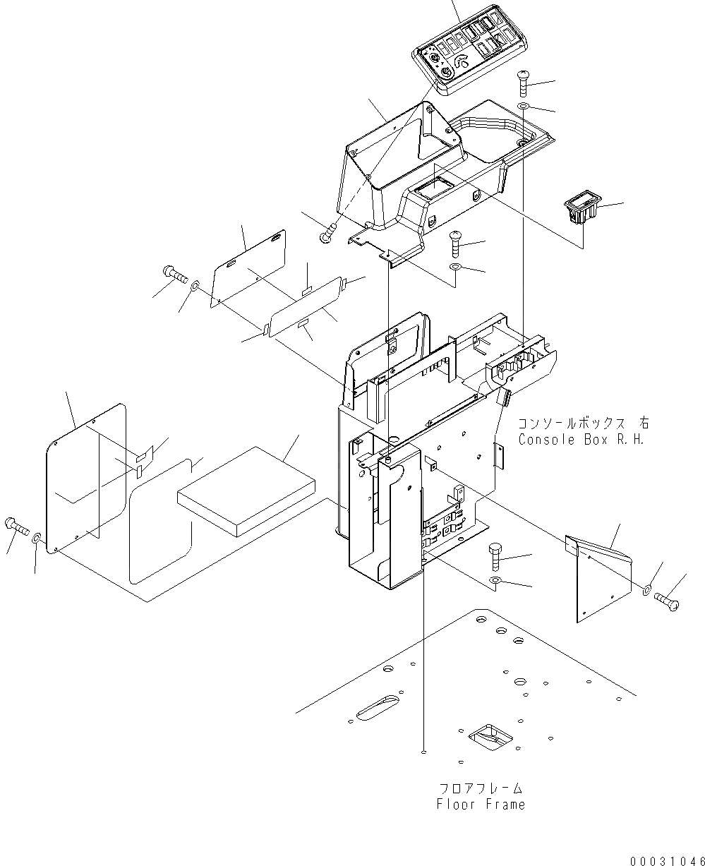 Схема запчастей Komatsu WA430-6 - ОСНОВН. КОНСТРУКЦИЯ (КОНСОЛЬ) (RHS) (COVER) K OPERATORґS ОБСТАНОВКА И СИСТЕМА УПРАВЛЕНИЯ