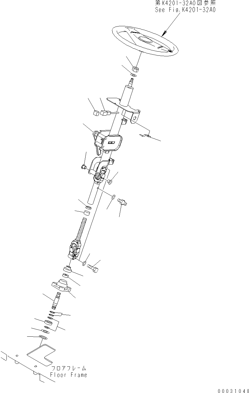 Схема запчастей Komatsu WA430-6 - ОСНОВН. КОНСТРУКЦИЯ (РУЛЕВ. КОЛОН.) K OPERATORґS ОБСТАНОВКА И СИСТЕМА УПРАВЛЕНИЯ