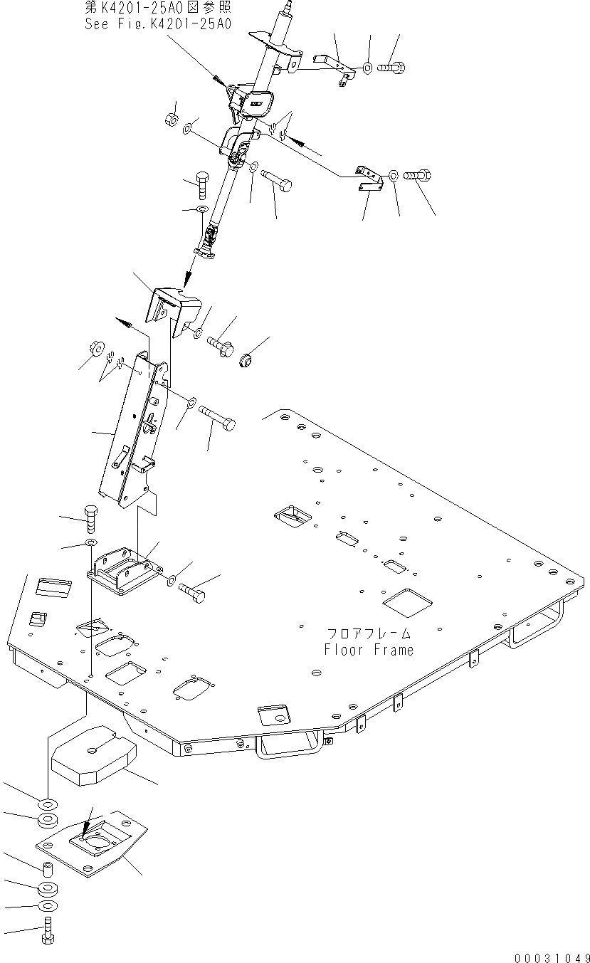 Схема запчастей Komatsu WA430-6 - ОСНОВН. КОНСТРУКЦИЯ (РУЛЕВ. КОЛОН. ЭЛЕМЕНТЫ КРЕПЛЕНИЯ) K OPERATORґS ОБСТАНОВКА И СИСТЕМА УПРАВЛЕНИЯ