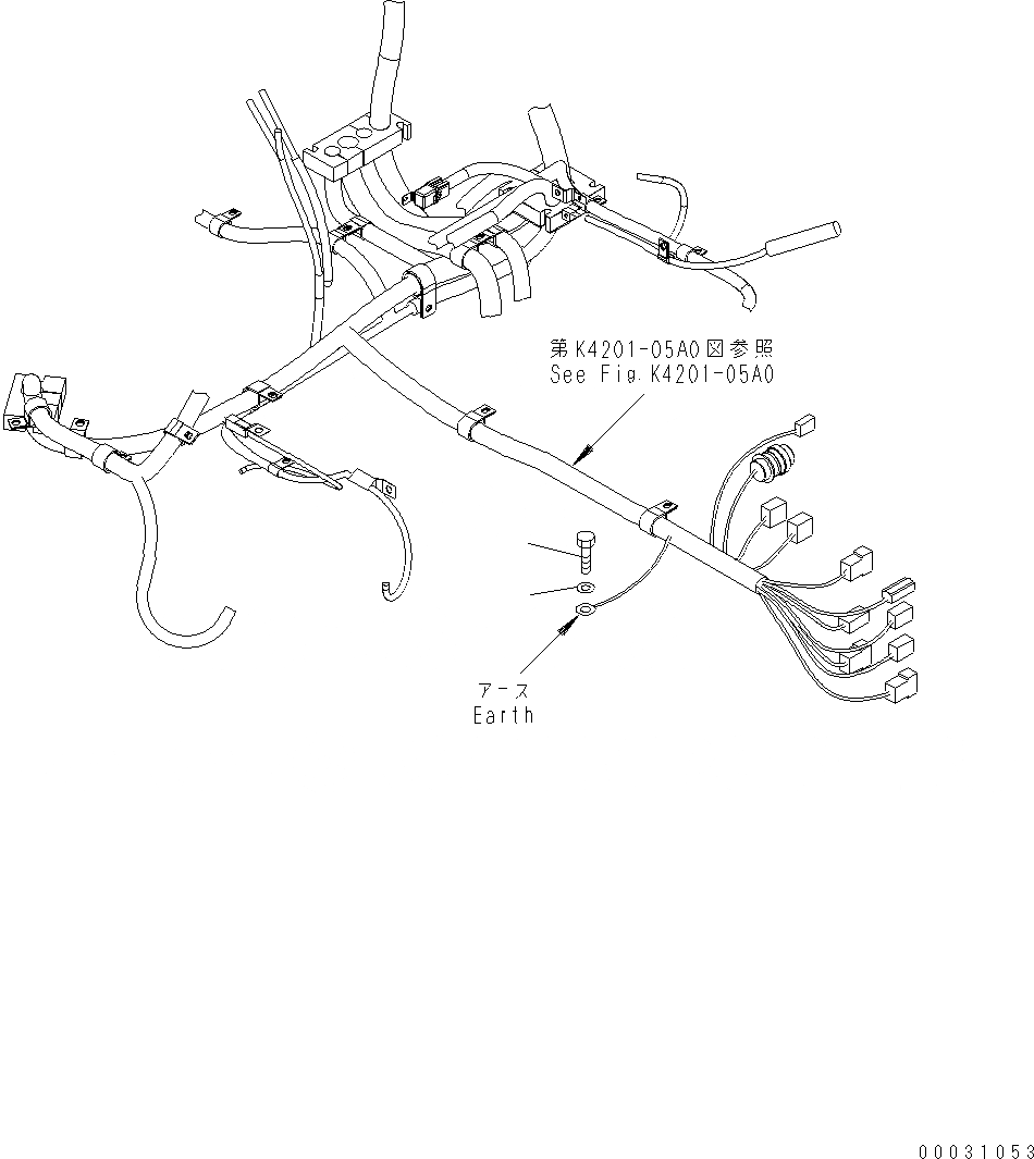 Схема запчастей Komatsu WA430-6 - ОСНОВН. КОНСТРУКЦИЯ (EARTH КАБЕЛЬ MOUTING ЧАСТИ) K OPERATORґS ОБСТАНОВКА И СИСТЕМА УПРАВЛЕНИЯ