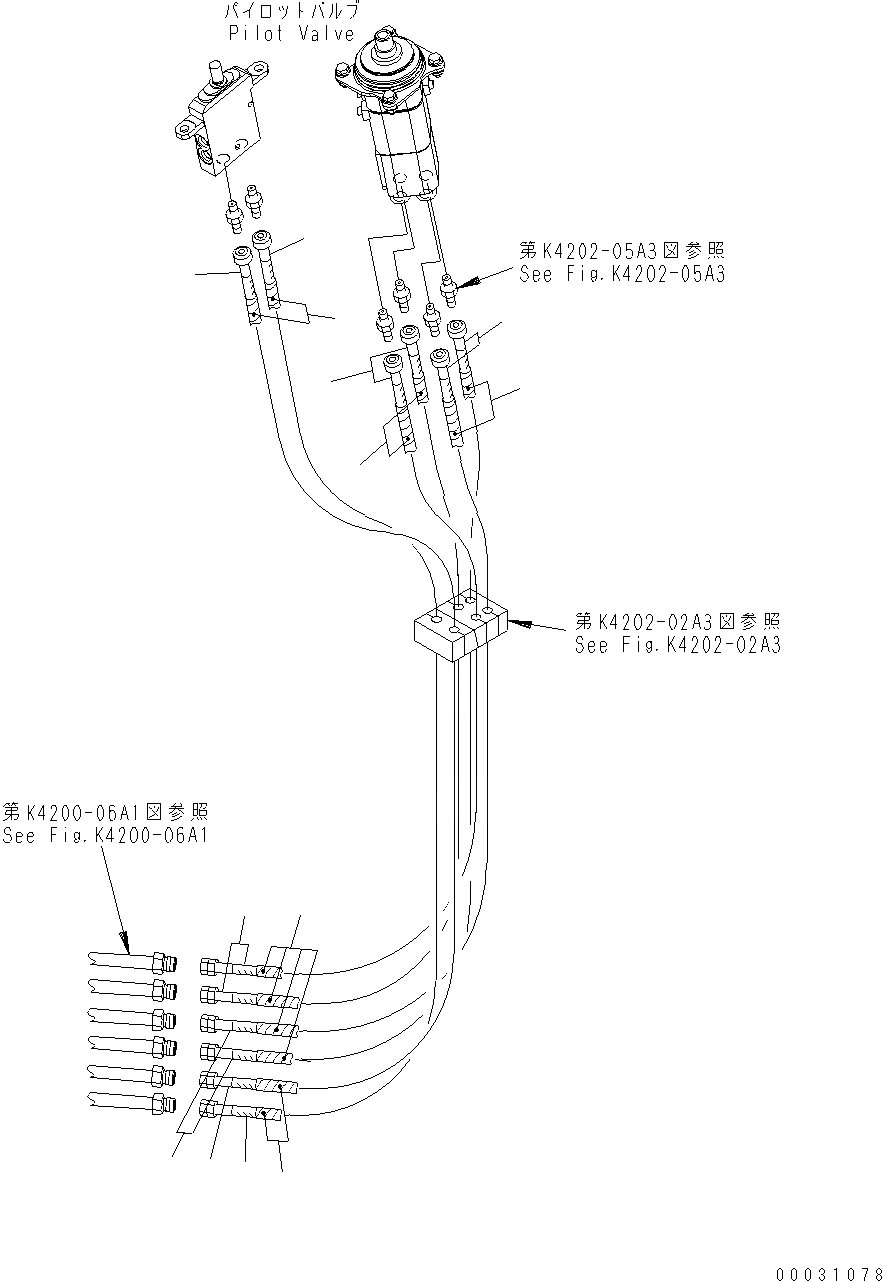 Схема запчастей Komatsu WA430-6 - УПРАВЛЕНИЕ ПОГРУЗКОЙ (P.P.C. ТРУБЫ) (ДЛЯ MULTI FUNCTION И 3-Х СЕКЦИОНН. КЛАПАН) K OPERATORґS ОБСТАНОВКА И СИСТЕМА УПРАВЛЕНИЯ
