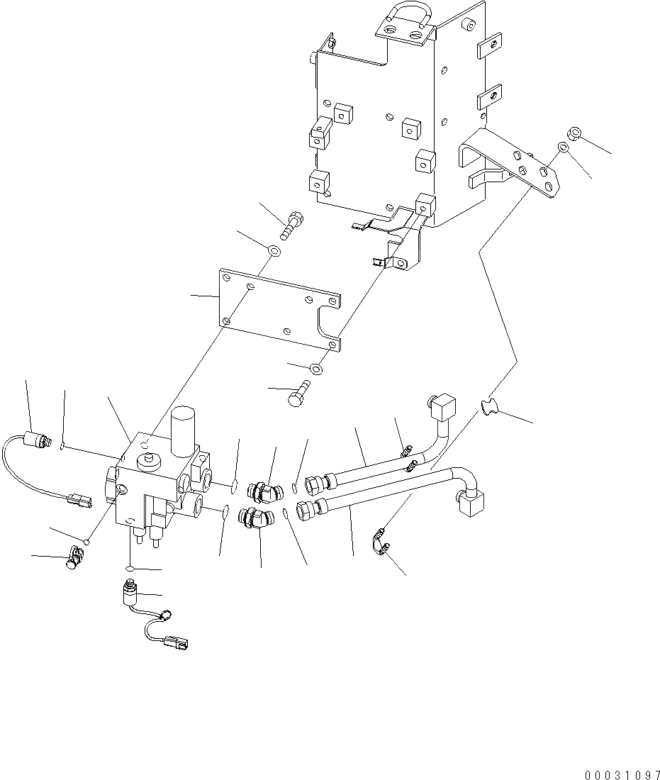 Схема запчастей Komatsu WA430-6 - УПРАВЛ-Е ТОРМОЗОМ (КЛАПАН АККУМУЛЯТОРА PIPNG) K OPERATORґS ОБСТАНОВКА И СИСТЕМА УПРАВЛЕНИЯ