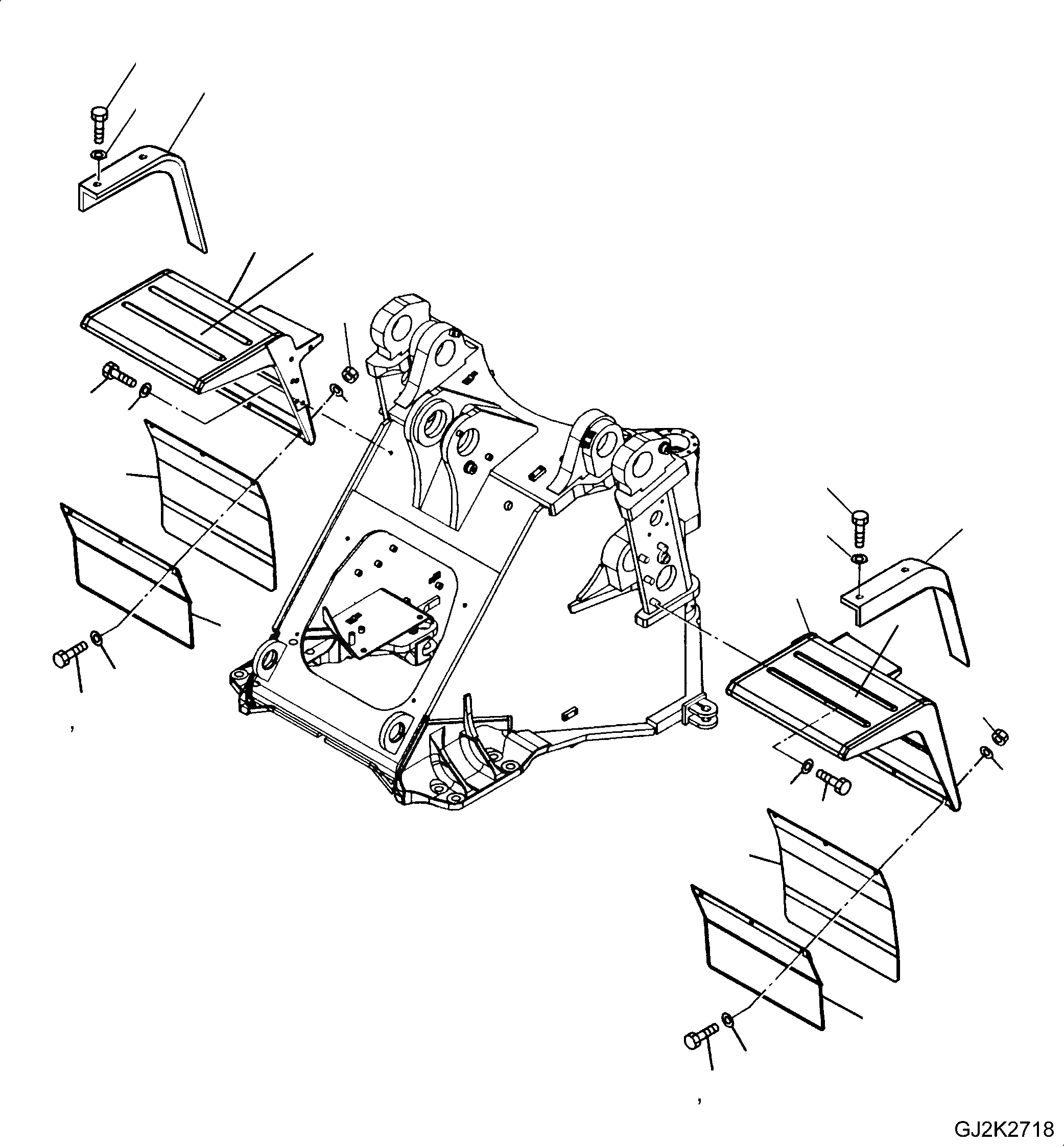 Схема запчастей Komatsu WA430-6 - ПЕРЕДН. КРЫЛО M ЧАСТИ КОРПУСАS И КРЫШКИ
