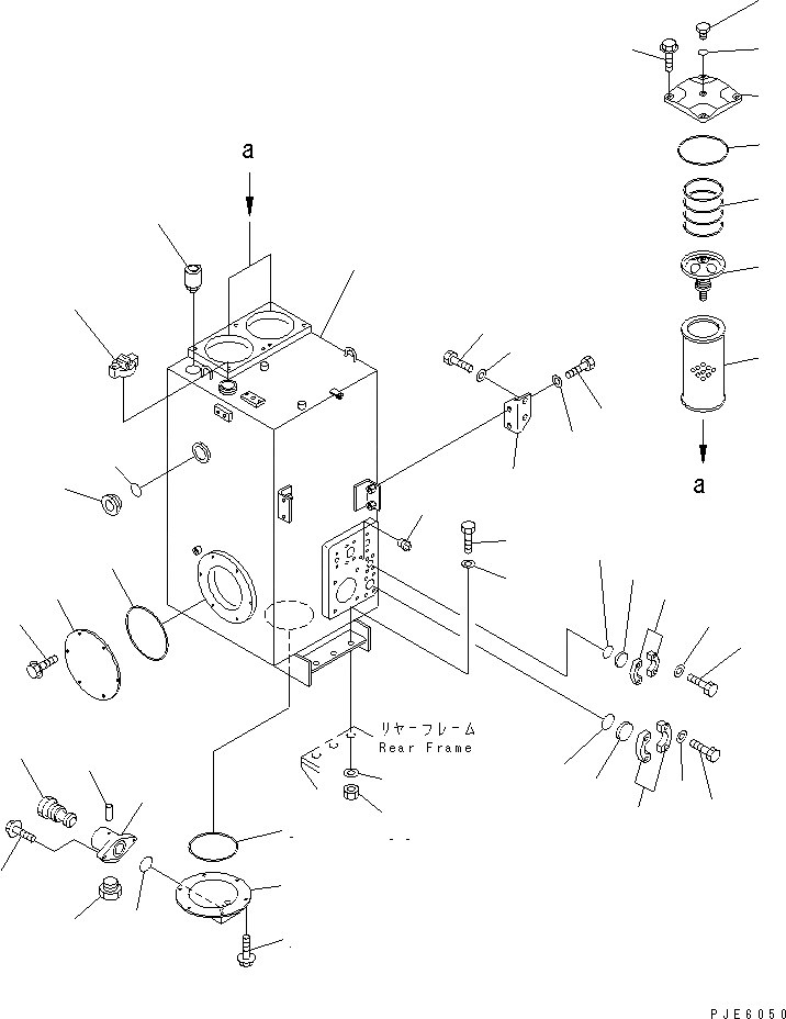 Схема запчастей Komatsu WA450-3 - ГИДР. БАК(С ЗАЩИТА ОТ ВАНДАЛИЗМА) ГИДРАВЛИКА
