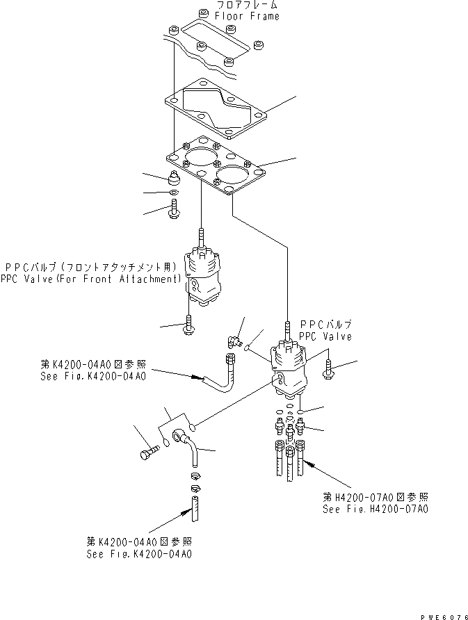 Схема запчастей Komatsu WA450-3 - ПОЛ (ЛИНИЯ КЛАПАНА PPC) (/) КАБИНА ОПЕРАТОРА И СИСТЕМА УПРАВЛЕНИЯ