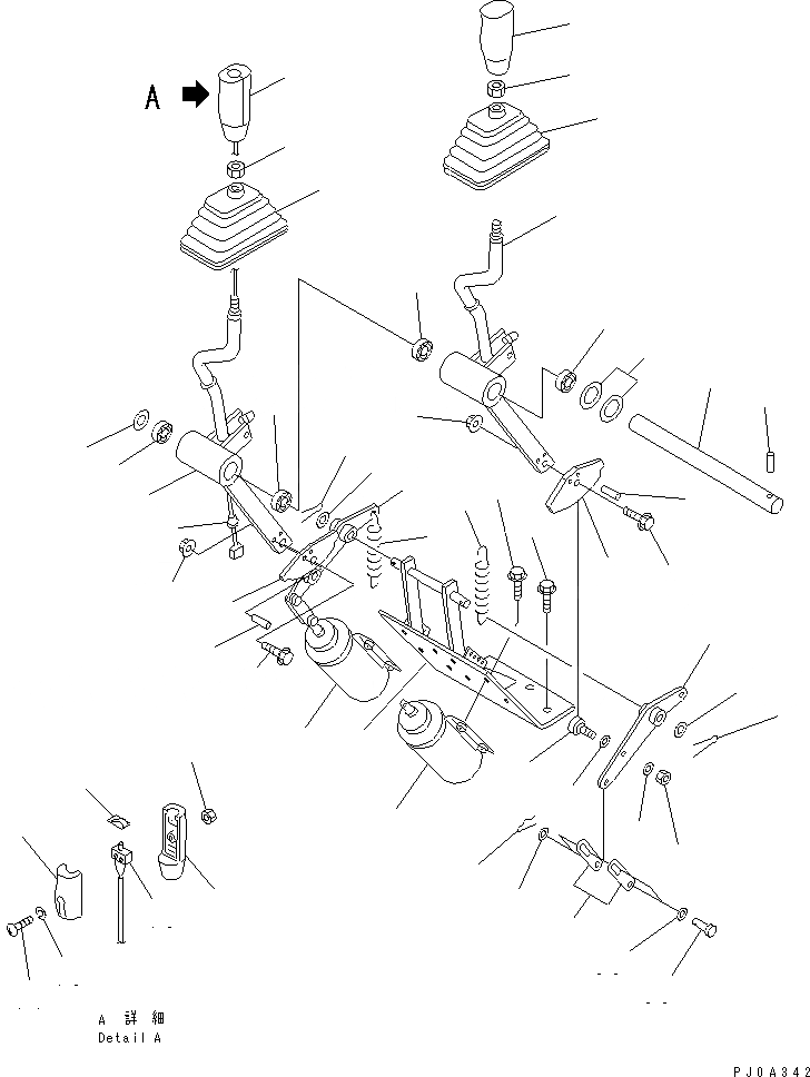 Схема запчастей Komatsu WA450-3 - УПРАВЛЕНИЕ ПОГРУЗКОЙ (РЫЧАГ УПРАВЛЕНИЯ РАБОЧИМ ОБОРУДОВАНИЕМ)(№-) КАБИНА ОПЕРАТОРА И СИСТЕМА УПРАВЛЕНИЯ