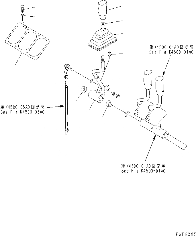 Схема запчастей Komatsu WA450-3 - УПРАВЛЕНИЕ ПОГРУЗКОЙ (ПЕРЕДН. ATTACHMENNT РЫЧАГ УПРАВЛ-Я) КАБИНА ОПЕРАТОРА И СИСТЕМА УПРАВЛЕНИЯ