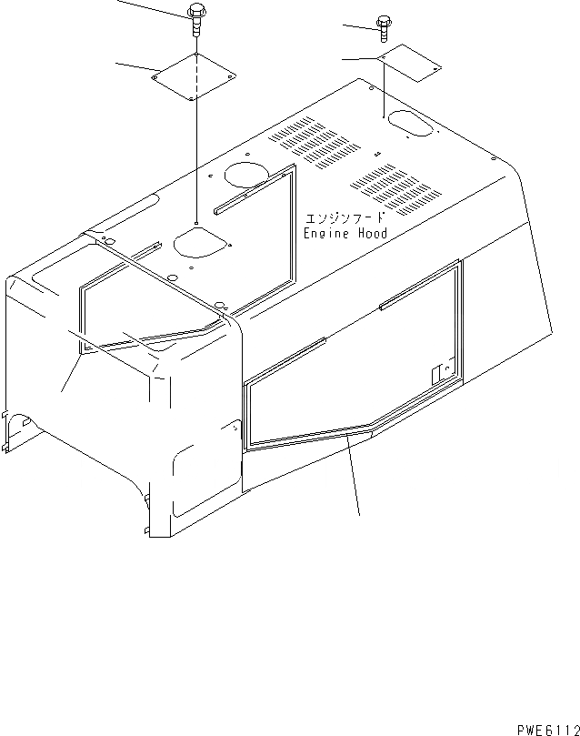 Схема запчастей Komatsu WA450-3 - КАПОТ (ВЕРХН. И БОКОВ. КРЫШКА УПЛОТНЕНИЕ) (БЕЗ PRE-CREANER¤ С ЗАЩИТА ОТ ВАНДАЛИЗМА) ЧАСТИ КОРПУСА