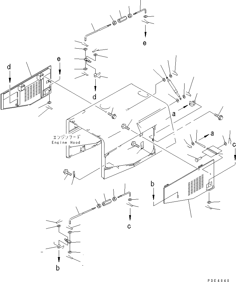 Схема запчастей Komatsu WA450-3 - КАПОТ (ДВЕРЬ)(№-999) ЧАСТИ КОРПУСА