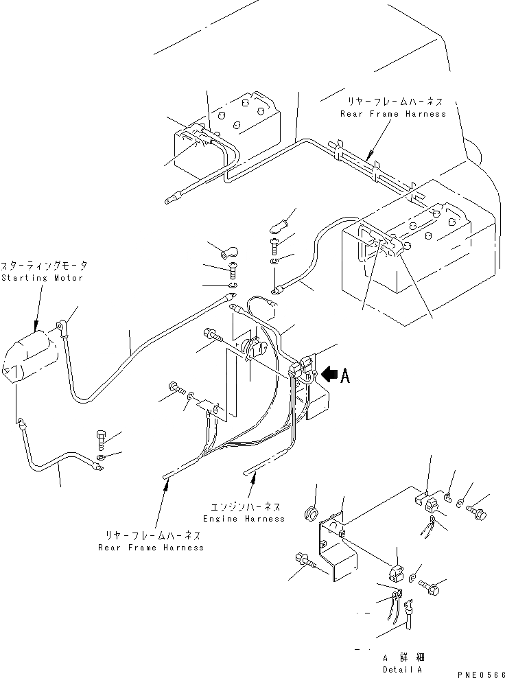 Схема запчастей Komatsu WA450-3A-S - ЭЛЕКТРИКА (ЛИНИЯ АККУМУЛЯТОРА)(№-) КОМПОНЕНТЫ ДВИГАТЕЛЯ И ЭЛЕКТРИКА