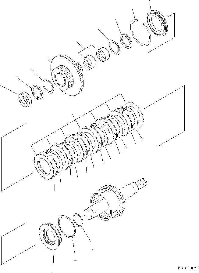 Схема запчастей Komatsu WA450-3A-S - ТРАНСМИССИЯ (2 МУФТА)(№-) ТРАНСМИССИЯ