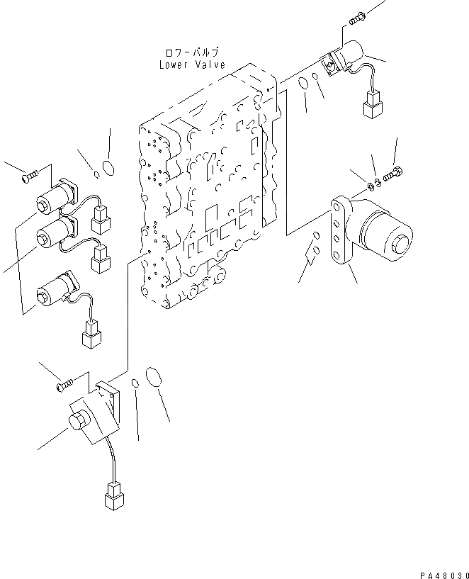 Схема запчастей Komatsu WA450-3A-S - КЛАПАН УПРАВЛЕНИЯ ТРАНСМИССИЕЙ (/) (СОЛЕНОИДНЫЙ КЛАПАН)(№-) ТРАНСМИССИЯ