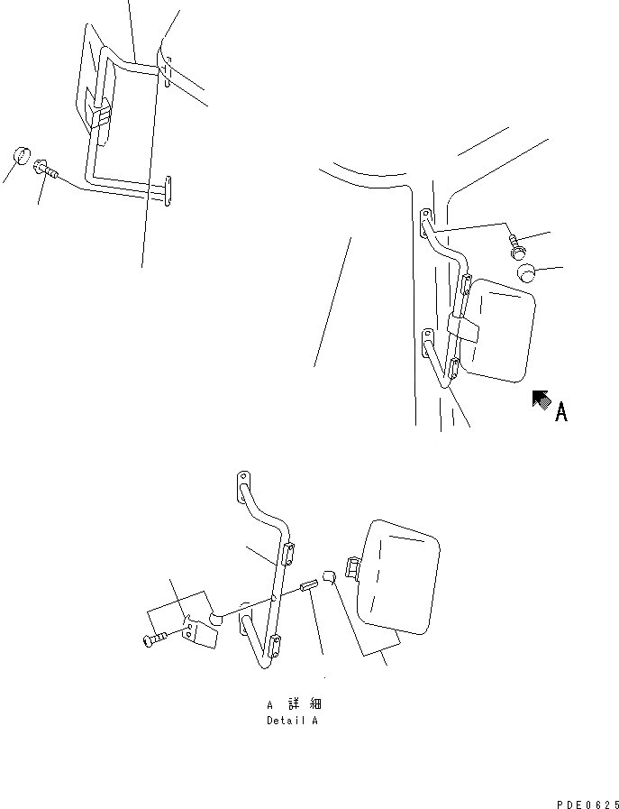 Схема запчастей Komatsu WA450-3A-S - ЗАДН. VIEW MIRROR(№-) РАМА И ЧАСТИ КОРПУСА