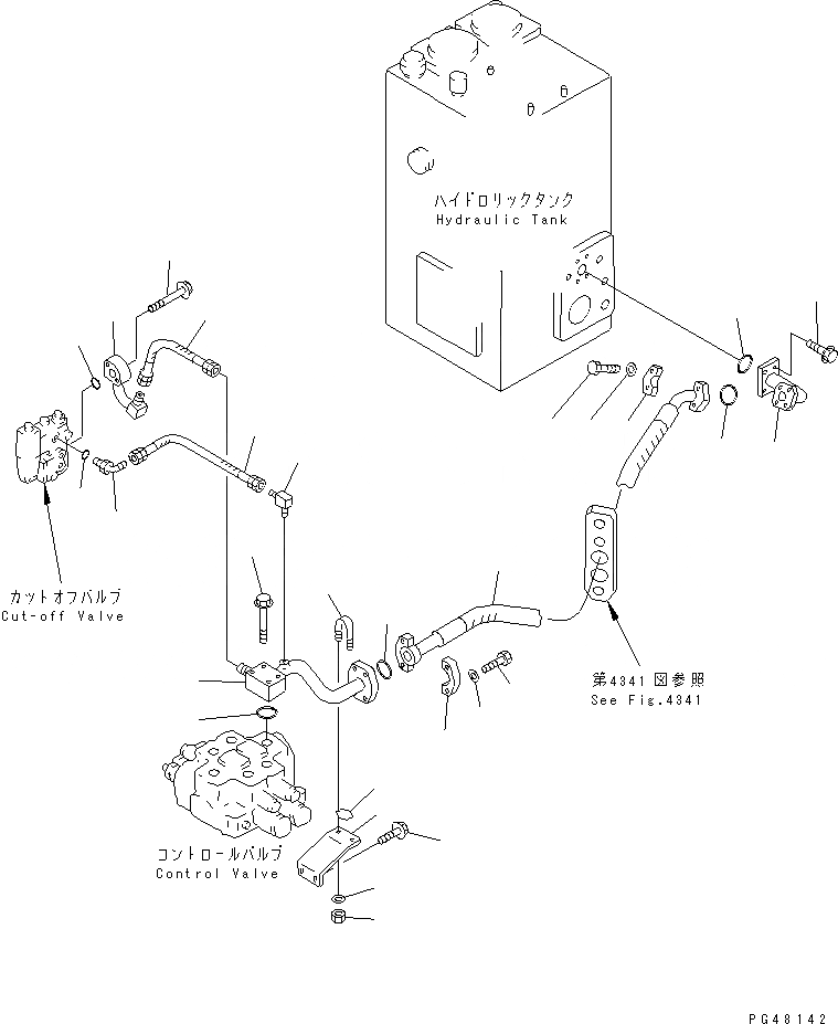 Схема запчастей Komatsu WA450-3A-S - ГИДРОЛИНИЯ (ВОЗВРАТН. ЛИНИЯ)(№-) УПРАВЛ-Е РАБОЧИМ ОБОРУДОВАНИЕМ