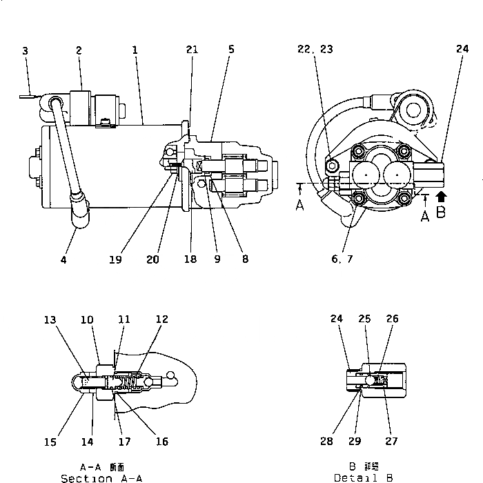Схема запчастей Komatsu WA450-1 - НАСОС ОХЛАЖДЕНИЯ ТОРМОЗОВ(№-.) ВЕДУЩ. ВАЛ¤ ДИФФЕРЕНЦ. И КОЛЕСА