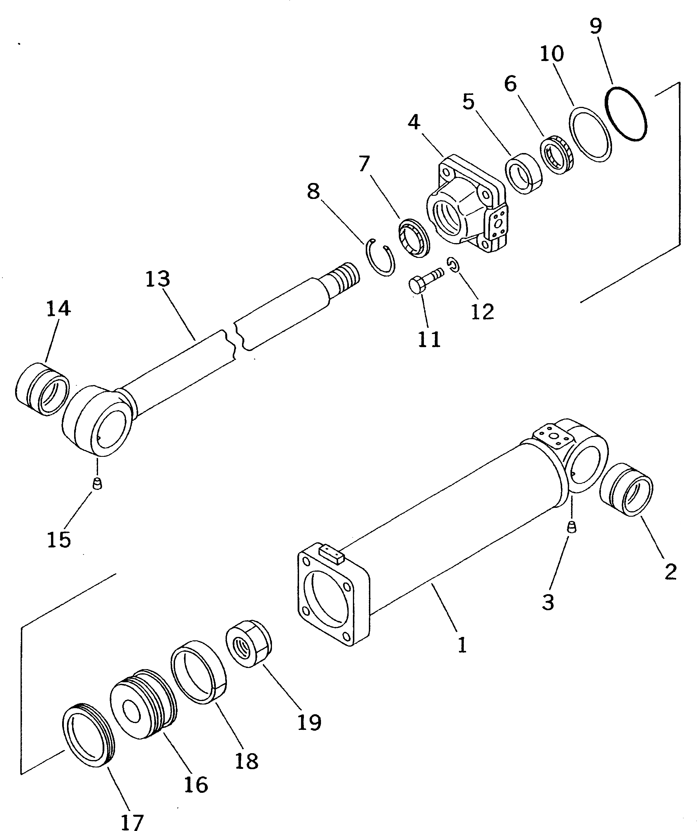 Схема запчастей Komatsu WA450-1 - ДВУСТОРОНН. ГИДРОЦИЛИНДР КОВША УПРАВЛ-Е РАБОЧИМ ОБОРУДОВАНИЕМ