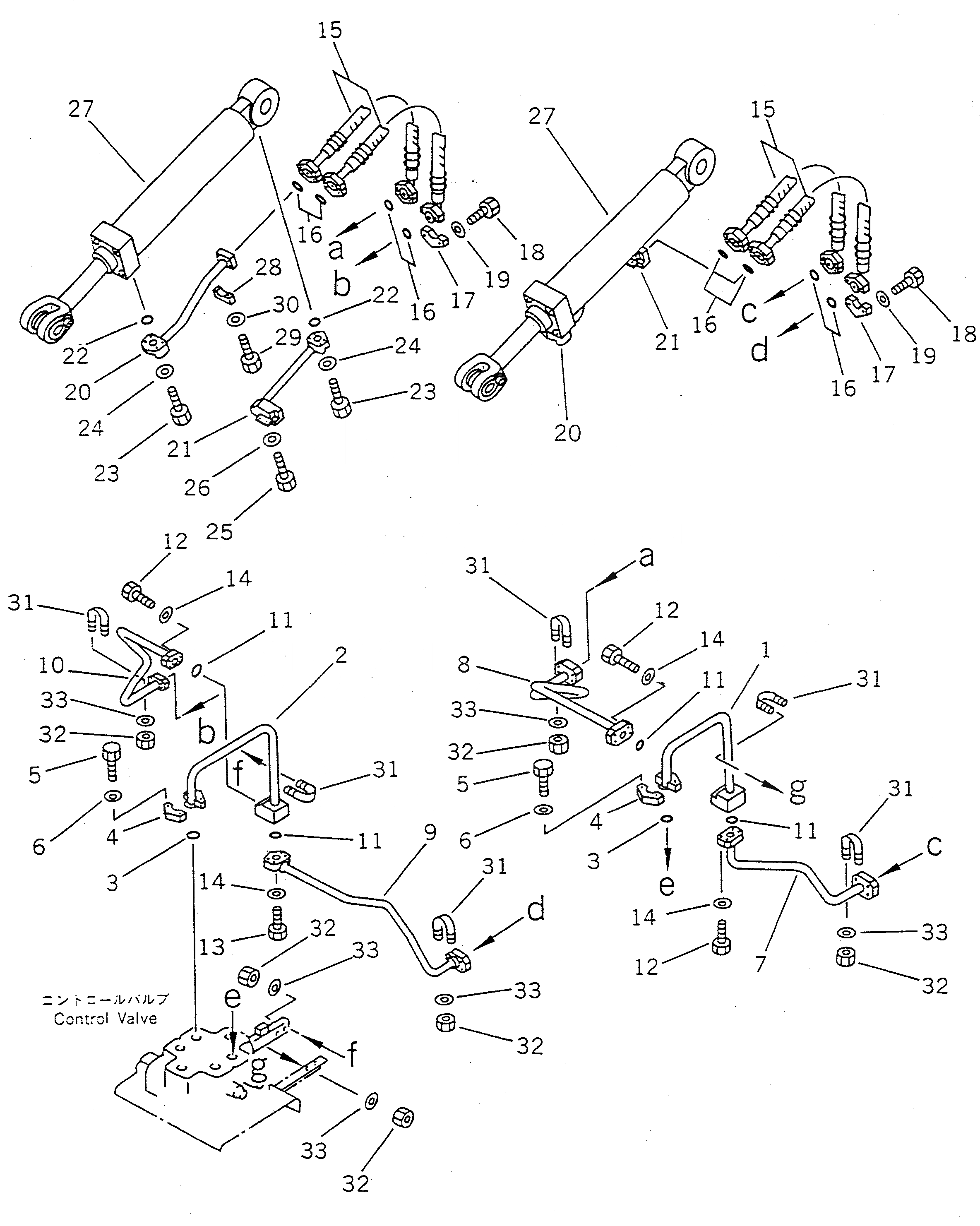 Схема запчастей Komatsu WA450-1 - ГИДРОЛИНИЯ (ЛИНИЯ ГИДРОЦИЛИНДРА ПОДЪЕМА)(№-9999) УПРАВЛ-Е РАБОЧИМ ОБОРУДОВАНИЕМ