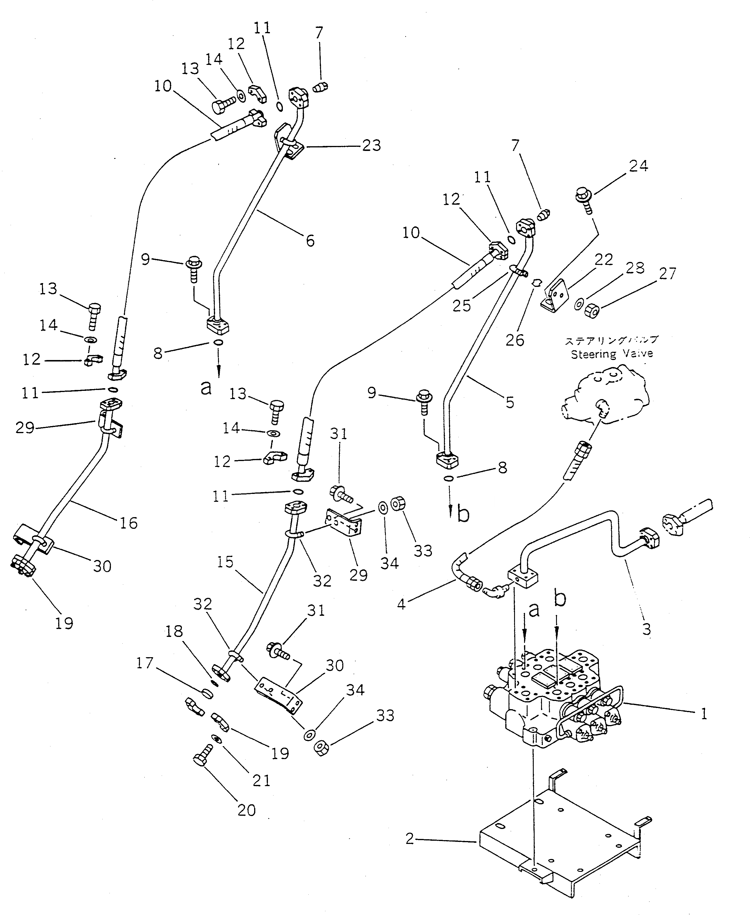Схема запчастей Komatsu WA450-1 - ГИДРОЛИНИЯ (ДЛЯ ПЕРЕДН. НАВЕСН. ОБОРУД) (/)(№-) УПРАВЛ-Е РАБОЧИМ ОБОРУДОВАНИЕМ