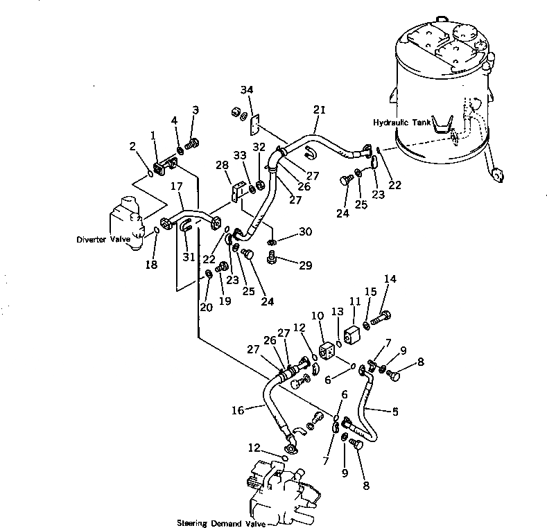 Схема запчастей Komatsu WA450-1 - ГИДРОЛИНИЯ ЭКСТРЕННОГО УПРАВЛЕНИЯ (/) (ABE СПЕЦ-Я.)(№-9999) СПЕЦ. APPLICATION ЧАСТИ