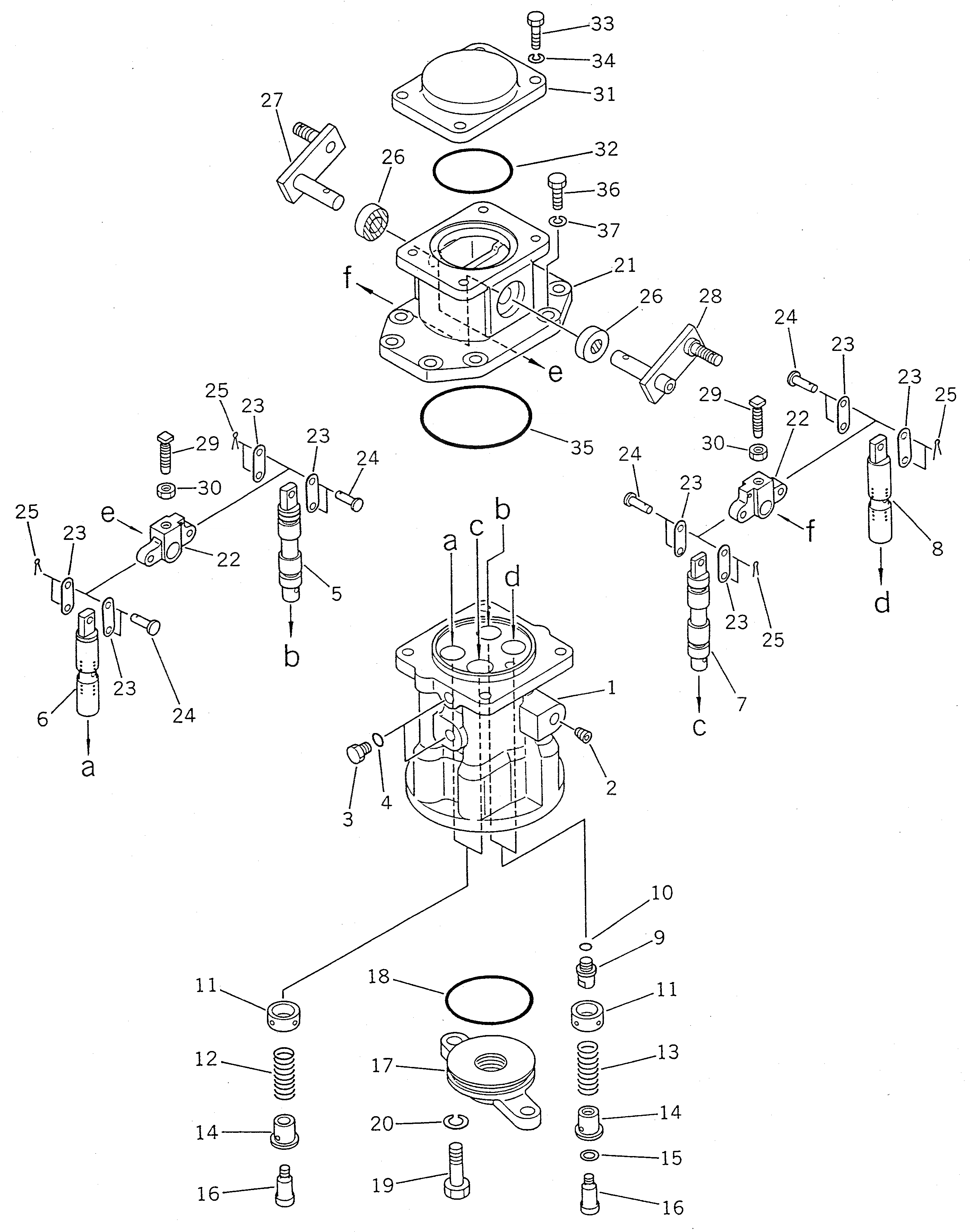Схема запчастей Komatsu WA450-1 - P.O.C. КЛАПАН(№-9999) УПРАВЛ-Е РАБОЧИМ ОБОРУДОВАНИЕМ