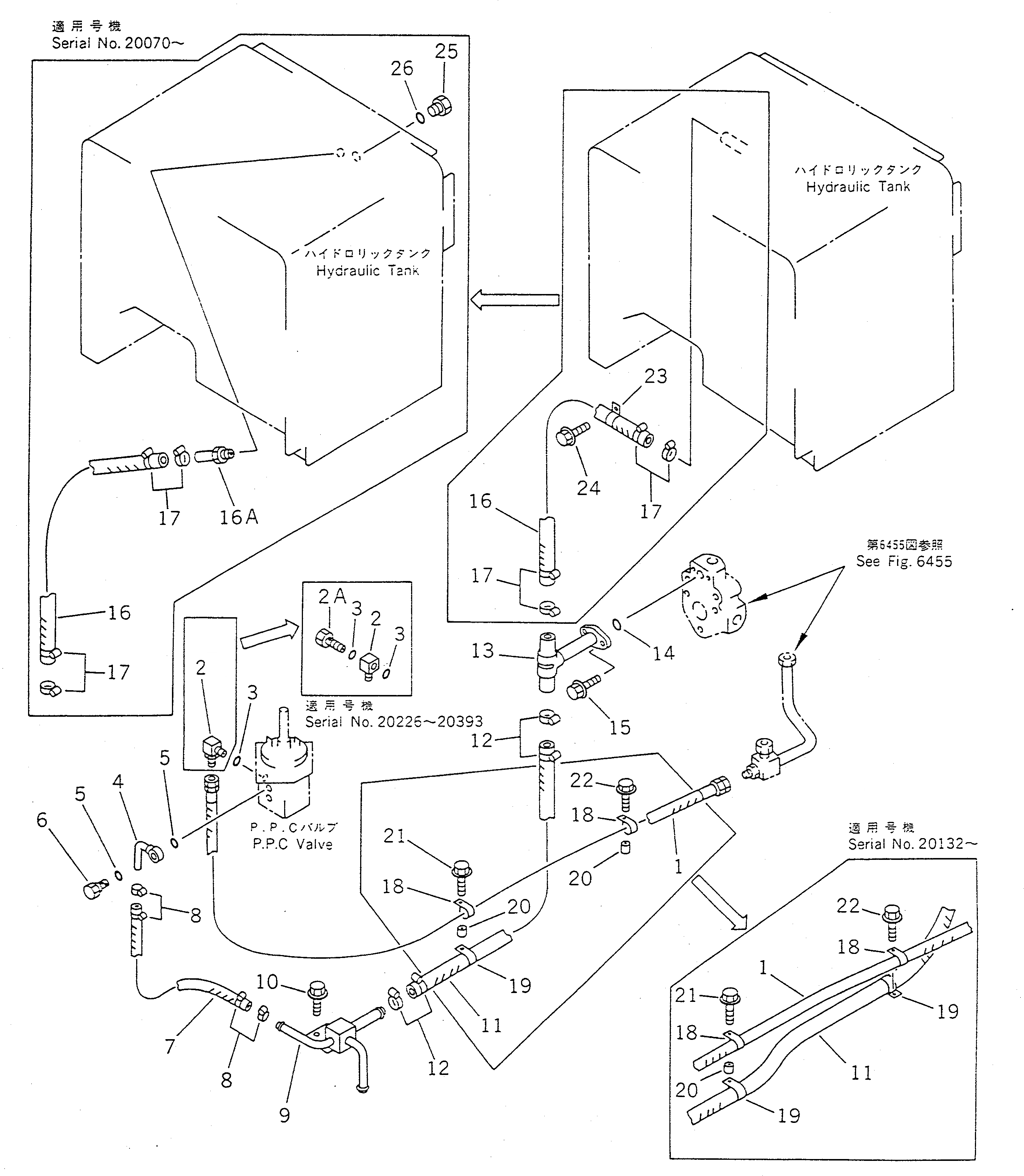 Схема запчастей Komatsu WA450-1 - ГИДРОЛИНИЯ (ЛИНИЯ КЛАПАНА PPC /)(№-) УПРАВЛ-Е РАБОЧИМ ОБОРУДОВАНИЕМ