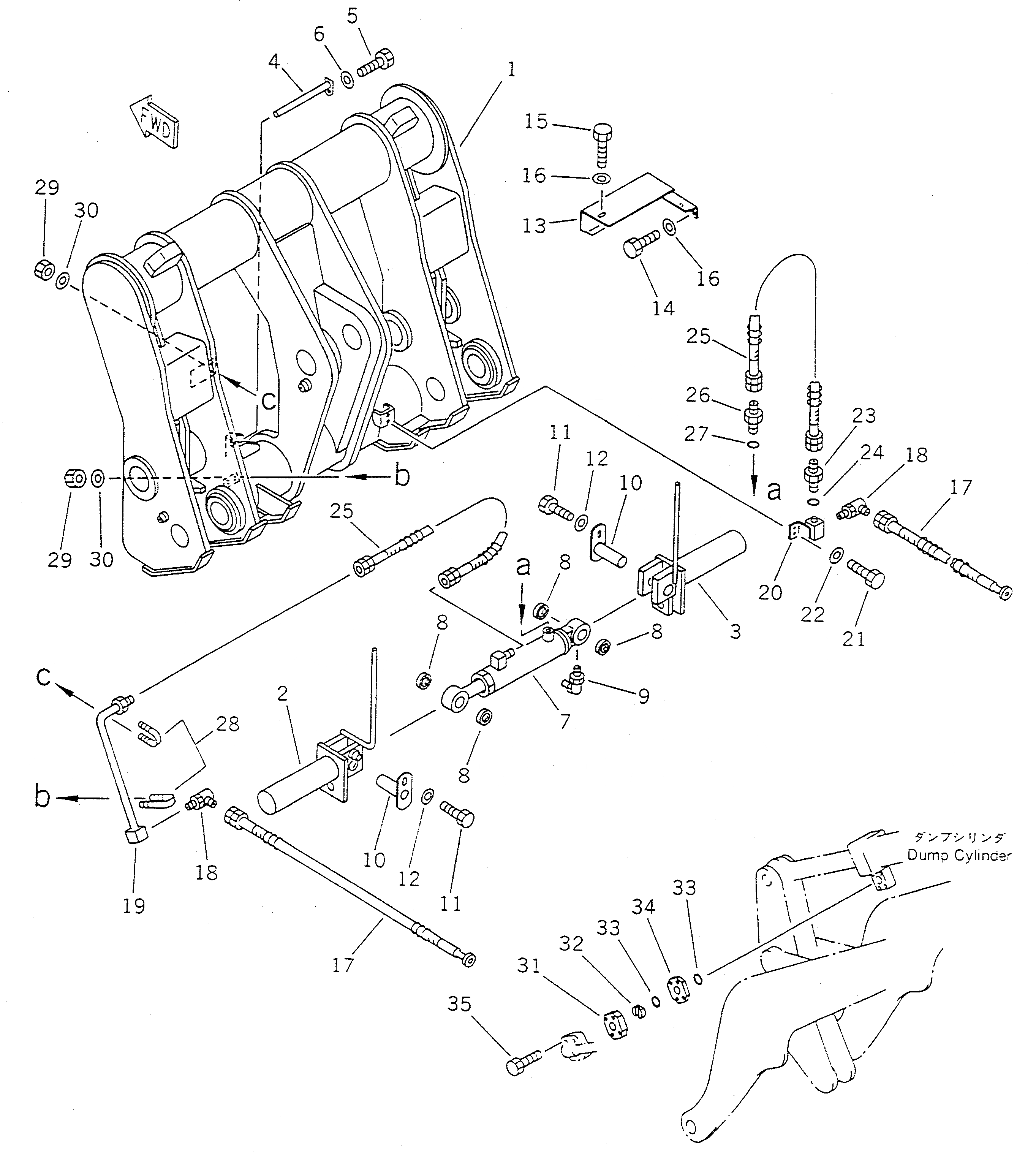 Схема запчастей Komatsu WA450-1 - СОЕДИНИТ. УСТР-ВО(№-) РАБОЧЕЕ ОБОРУДОВАНИЕ