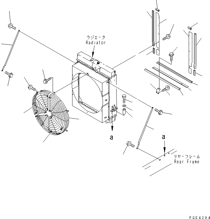 Схема запчастей Komatsu WA450-3 - ЗАЩИТА РАДИАТОРА AND РАДИАТОР ДЕФЛЕКТОР КОМПОНЕНТЫ ДВИГАТЕЛЯ И ЭЛЕКТРИКА