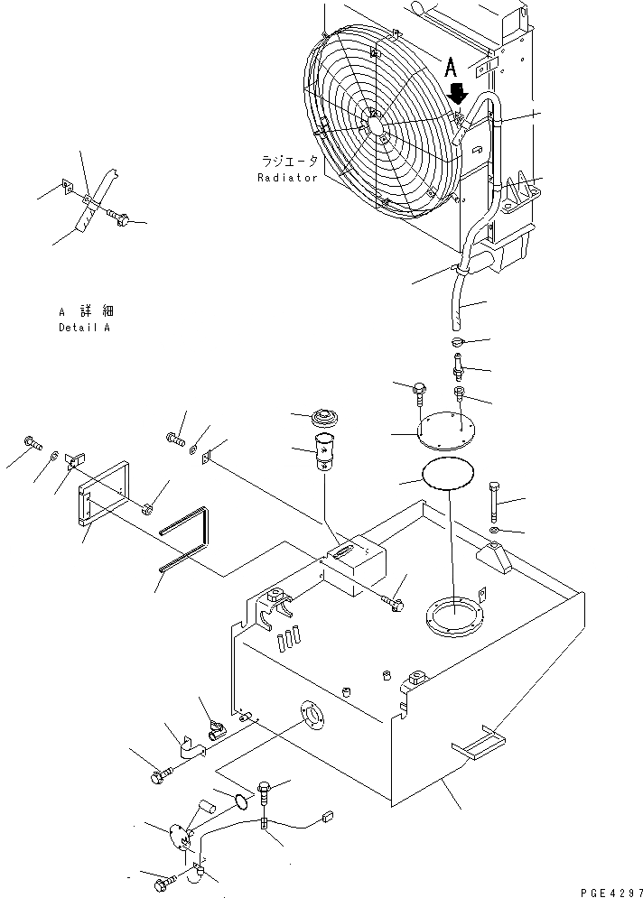 Схема запчастей Komatsu WA450-3 - ТОПЛИВН. БАК. КОМПОНЕНТЫ ДВИГАТЕЛЯ И ЭЛЕКТРИКА
