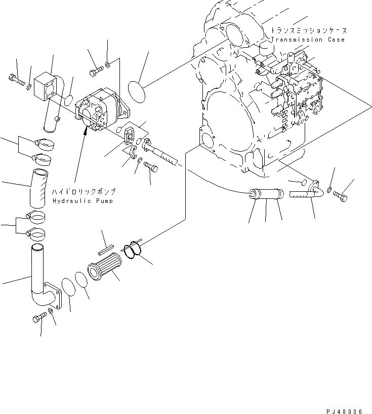 Схема запчастей Komatsu WA450-3 - ТРАНСМИССИЯ (ГИДРОЛИНИЯ ТРАНСМИССИИ) (/) СИЛОВАЯ ПЕРЕДАЧА