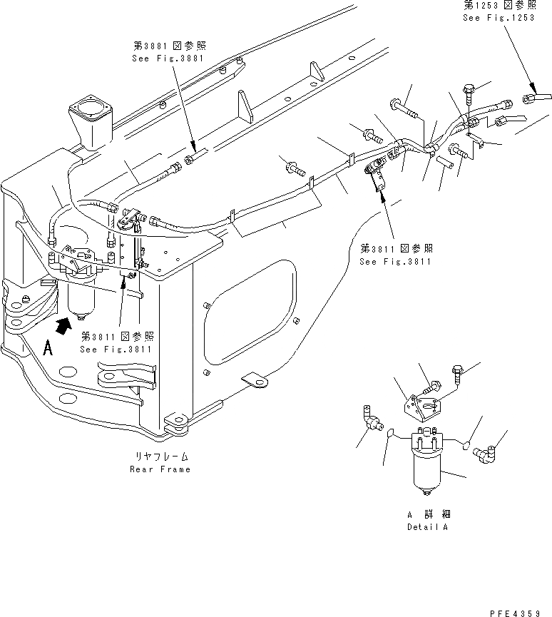 Схема запчастей Komatsu WA450-3 - ЛИНИЯ ОхЛАжДЕНИЯ ТОРМОЗОВ (/) ВЕДУЩ. ВАЛ¤ ДИФФЕРЕНЦ. И КОЛЕСА