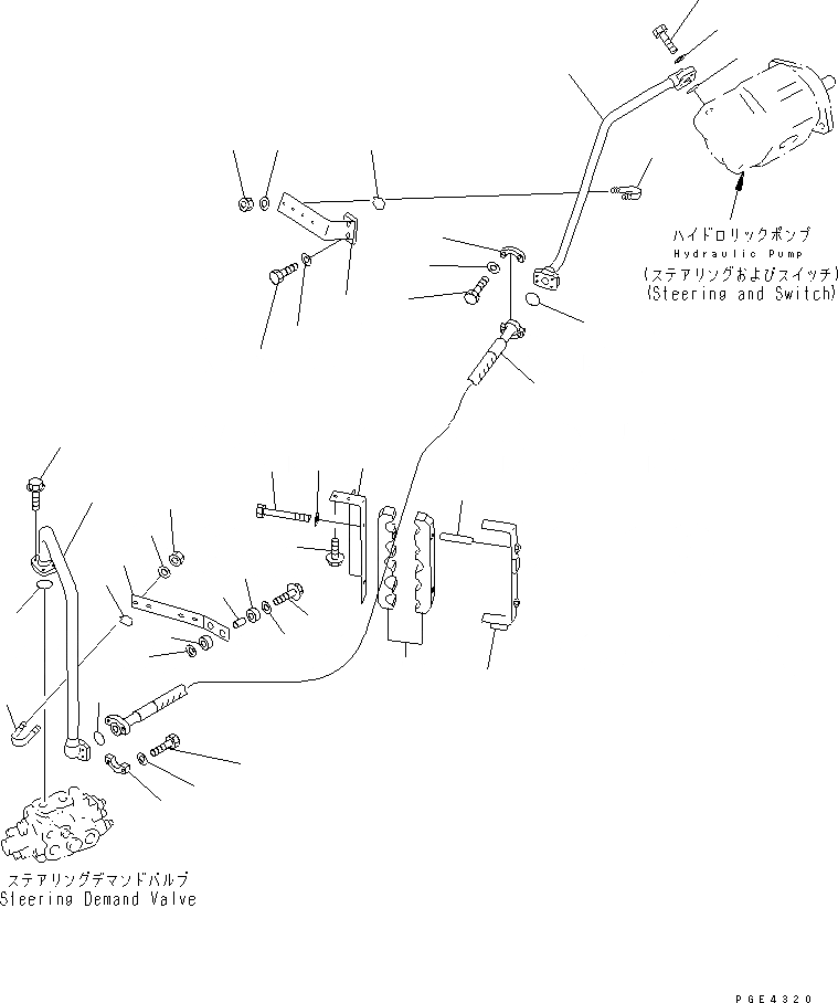 Схема запчастей Komatsu WA450-3 - ГИДРОЛИНИЯ (ЛИНИЯ ПЕРЕКЛЮЧАЮЩИЙ НАСОС - ОТСЕКАЮЩ. КЛАПАН) (/) РУЛЕВ. УПРАВЛЕНИЕ И СИСТЕМА УПРАВЛЕНИЯ