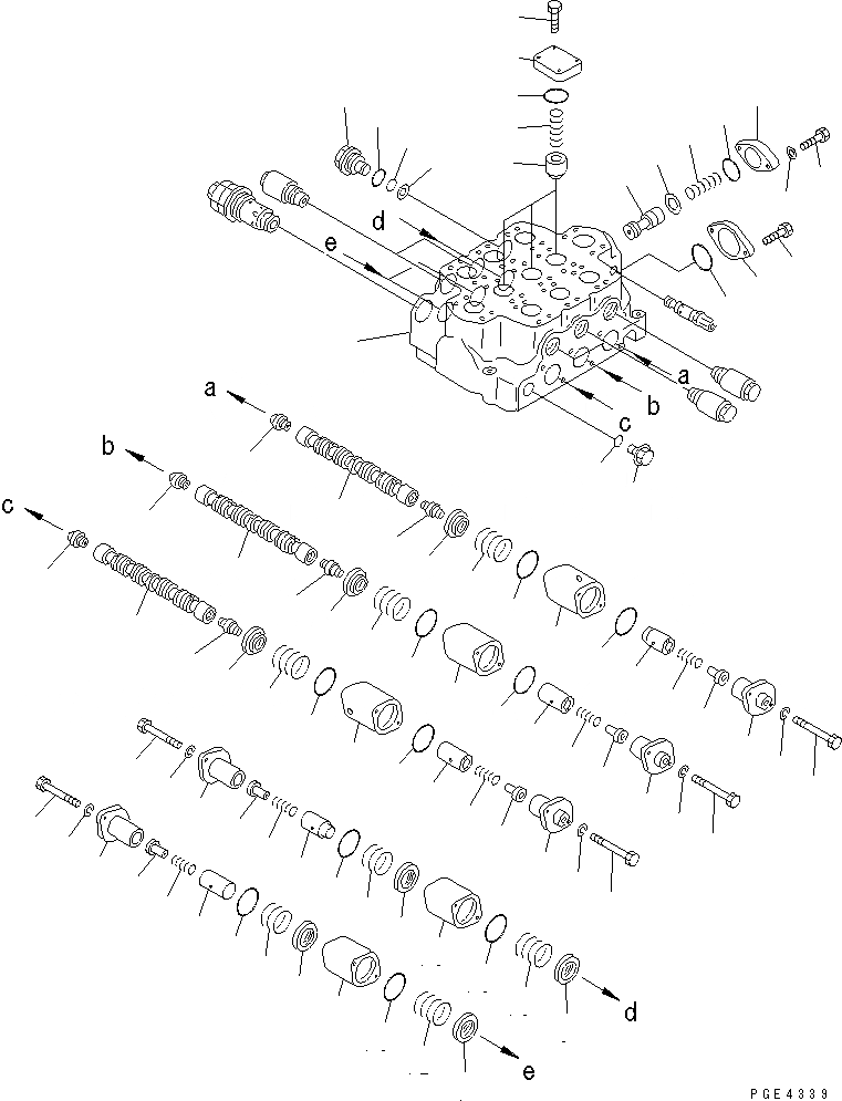 Схема запчастей Komatsu WA450-3 - 3-Х СЕКЦИОНН. КОНТРОЛЬН. КЛАПАН (/) УПРАВЛ-Е РАБОЧИМ ОБОРУДОВАНИЕМ