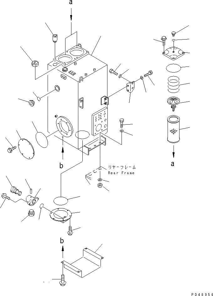 Схема запчастей Komatsu WA450-3A-ST - ГИДР. БАК. (ТУННЕЛЬН. СПЕЦ-Я.)(№-) УПРАВЛ-Е РАБОЧИМ ОБОРУДОВАНИЕМ