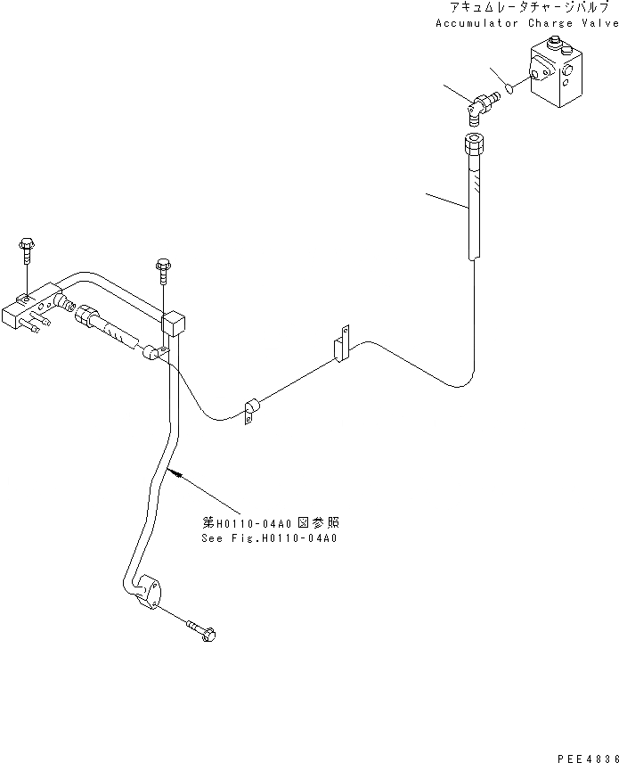 Схема запчастей Komatsu WA450-3 - ОТСЕК ДВИГАТЕЛЯ(ВОЗВРАТНАЯ ЛИНИЯ КЛАПАНА АККУМУЛЯТОРА) ЧАСТИ КОРПУСА