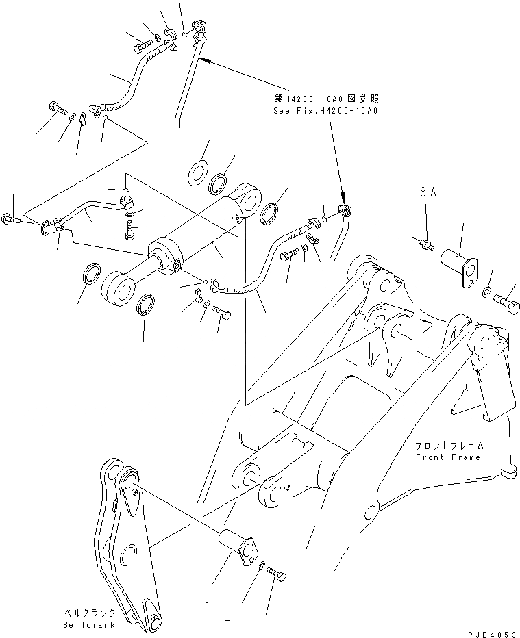 Схема запчастей Komatsu WA450-3 - ГИДРОЦИЛИНДР КОВША (ТРУБЫ И КРЕПЛЕНИЕ) РАБОЧЕЕ ОБОРУДОВАНИЕ