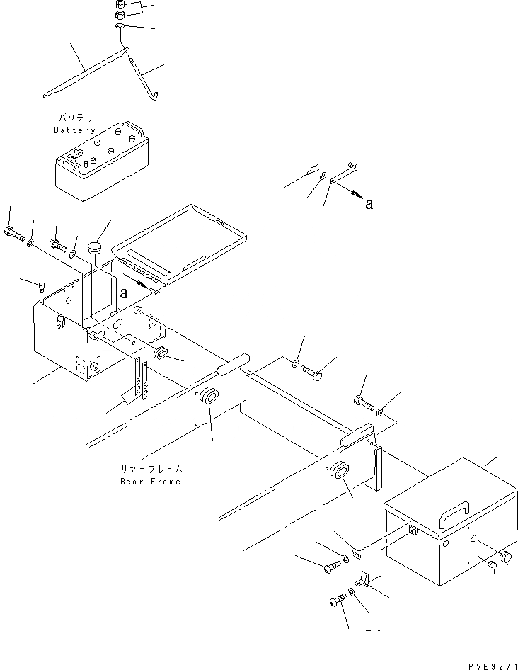 Схема запчастей Komatsu WA450-3A-TN - КОРПУС АККУМУЛЯТОРА (КОРПУС И КРЕПЛЕНИЕ) (ТУННЕЛЬН. СПЕЦ-Я.) ЭЛЕКТРИКА