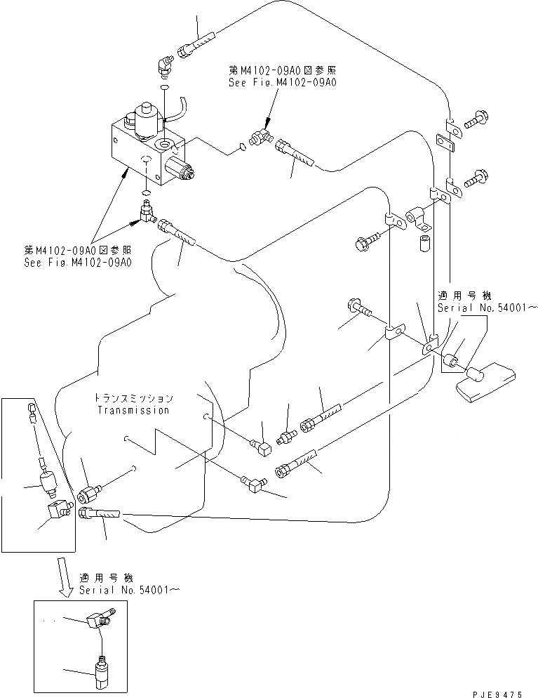 Схема запчастей Komatsu WA450-3A-TN - ГИДРОТРАНСФОРМАТОР И ТРАНСМИССИЯ (ГИДРОЛИНИЯ СТОЯНОЧНОГО ТОРМОЗА) ТРАНСМИССИЯ