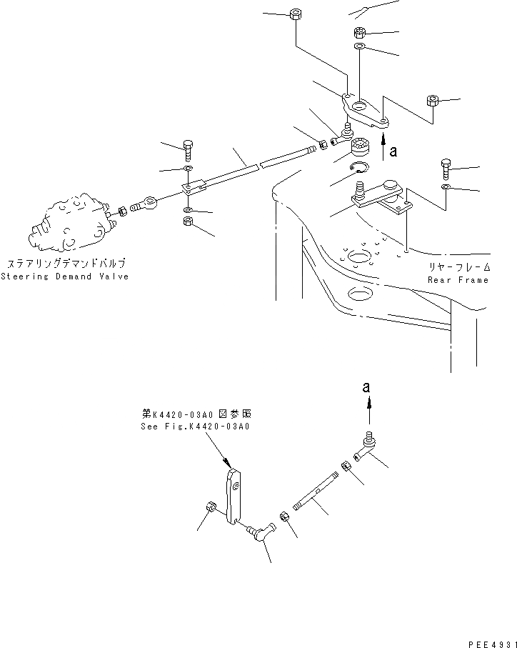 Схема запчастей Komatsu WA450-3A-TN - ГИДРОЛИНИЯ РУЛЕВОГО УПРАВЛЕНИЯ (РУЛЕВ. УПРАВЛЕНИЕ МЕХАНИЗМ) ГИДРАВЛИКА