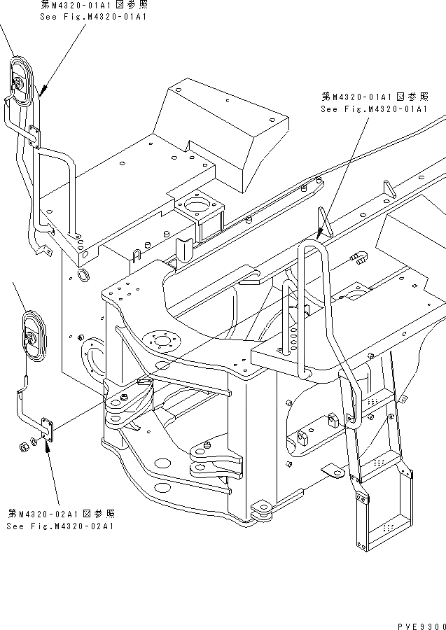 Схема запчастей Komatsu WA450-3A-TN - ЗЕРКАЛА(ПОРУЧНИ MIRROR) (ТУННЕЛЬН. СПЕЦ-Я.) ЧАСТИ КОРПУСА