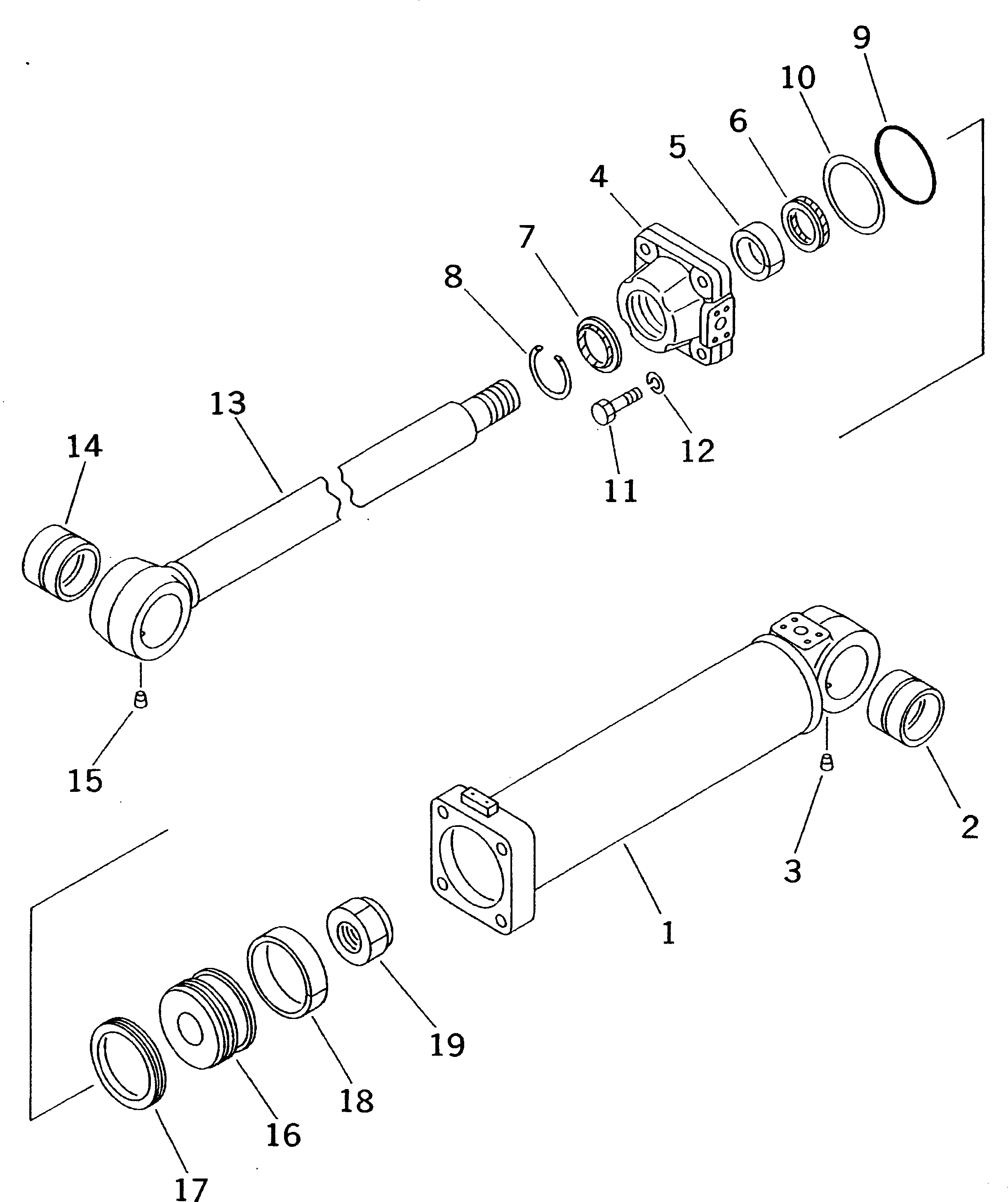 Схема запчастей Komatsu WA450-3A-TN - ДВУСТОРОНН. ГИДРОЦИЛИНДР КОВША ОСНОВН. КОМПОНЕНТЫ И РЕМКОМПЛЕКТЫ