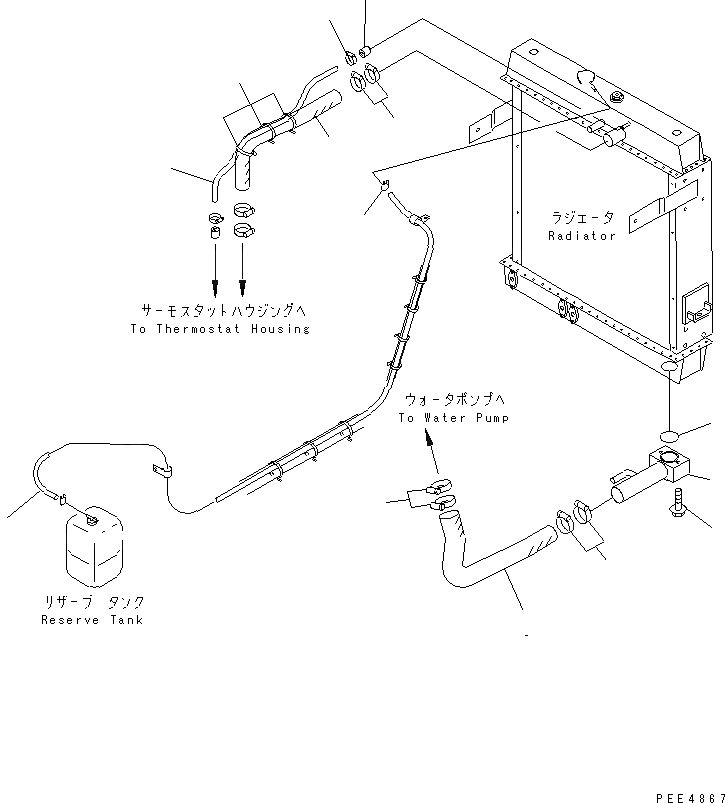 Схема запчастей Komatsu WA450-3-H - РАДИАТОР (СИСТЕМА ТРУБ РАДИАТОРА) СИСТЕМА ОХЛАЖДЕНИЯ
