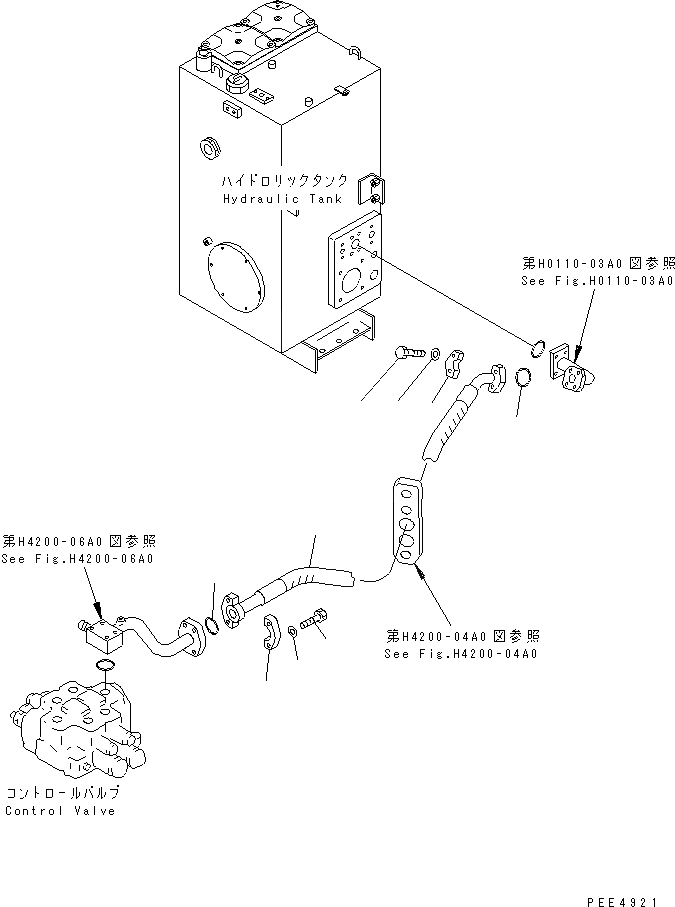 Схема запчастей Komatsu WA450-3-H - ГИДРОЛИНИЯ (ВОЗВРАТНАЯ ЛИНИЯ) ГИДРАВЛИКА