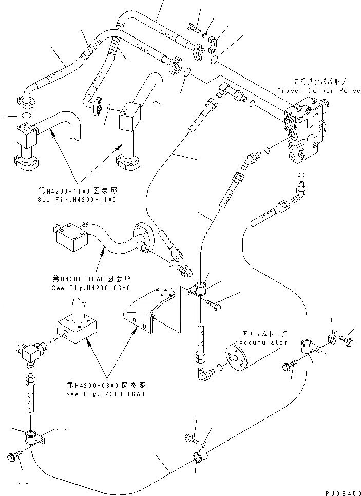 Схема запчастей Komatsu WA450-3-H - ГИДРОЛИНИЯ (ЛИНИЯ ECSS)(№-) ГИДРАВЛИКА