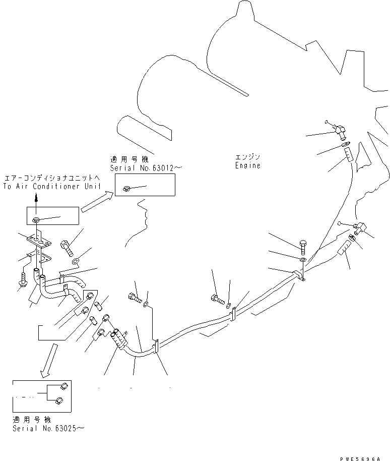 Схема запчастей Komatsu WA450-3-H - ГИДР. ПРОВОД. ОБОГРЕВАТЕЛЯ КАБИНА ОПЕРАТОРА И СИСТЕМА УПРАВЛЕНИЯ