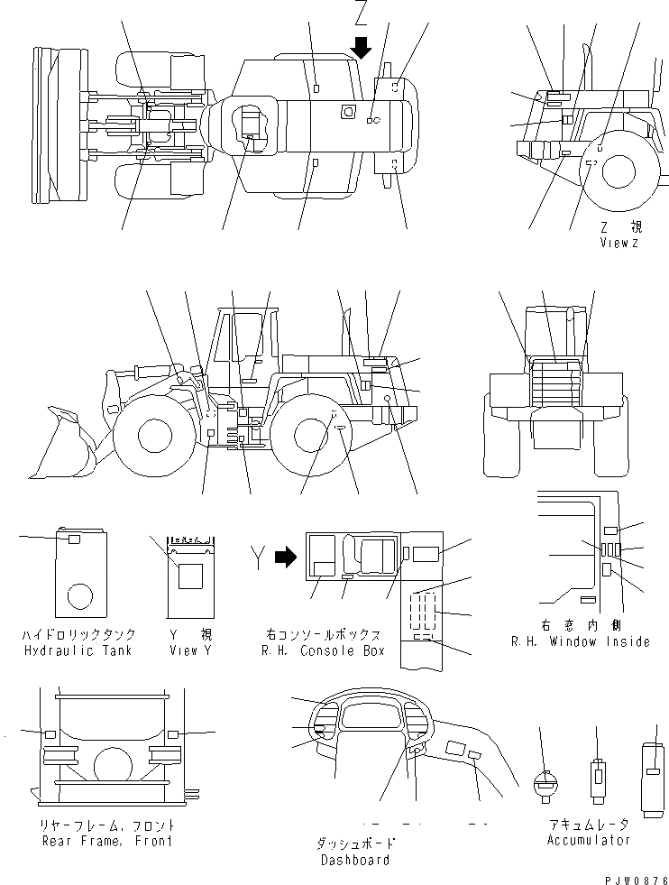 Схема запчастей Komatsu WA450-3-H - МАРКИРОВКА (С КАБИНОЙ) (ЯПОН.)(№-) КАТАЛОГИ ЗЧ