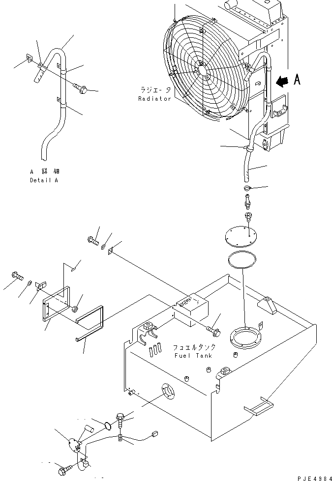 Схема запчастей Komatsu WA450-3A - ТОПЛИВН. БАК. (СИСТЕМА ТРУБОК) ТОПЛИВН. БАК. AND КОМПОНЕНТЫ